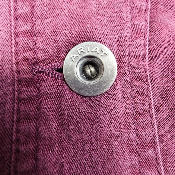 Ariat Working Girl Western Lightweight Shacket Shirt Jacket Womens Medium Maroon - Picture 11 of 16